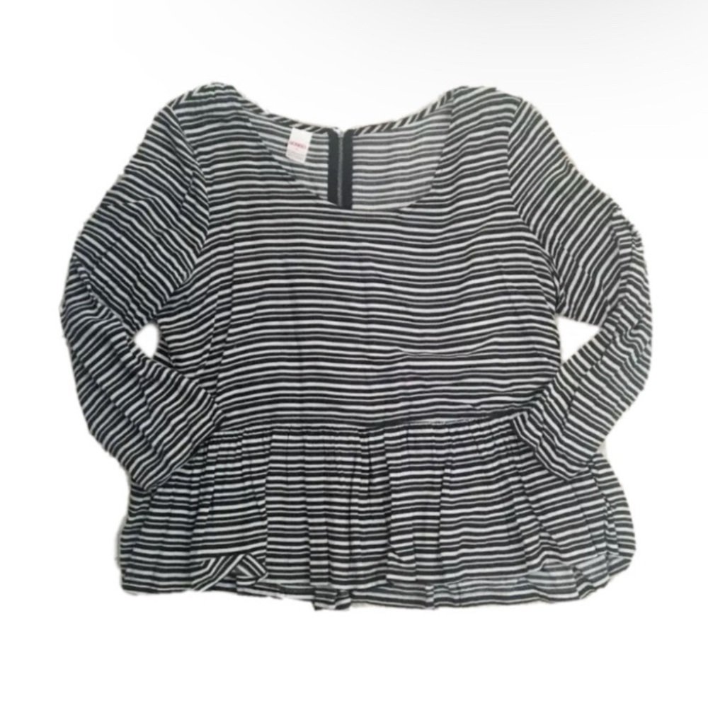 Bongo Pinstriped Peplum Style Blouse